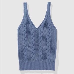 Aerie Soft Blue Knit Sweater Tank Top Size: S